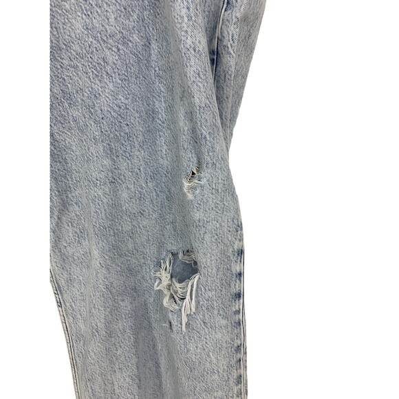 GAP Low Stride Jeans Womens 34 Loose Low Rise No Stretch Distressed Acid Wash - Picture 2 of 7
